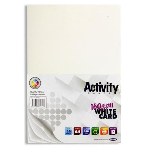 A4 Activity Card 50 Sheets 160gm - White