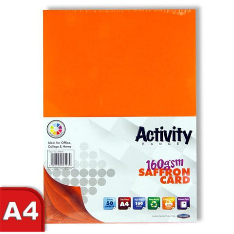 A4 Activity Card 50 Sheets 160gm - Orange