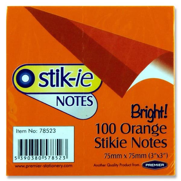 Stik-ie Notes 75 x 75mm - Assorted Colour 4 Pack