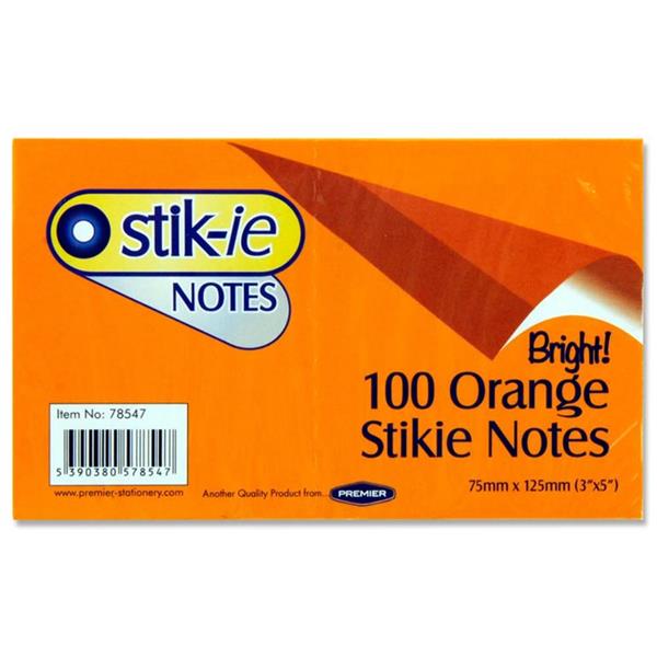 Stik-ie Notes 75 x 125mm - Assorted Colour 4 Pack