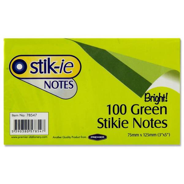 Stik-ie Notes 75 x 125mm - Assorted Colour 4 Pack