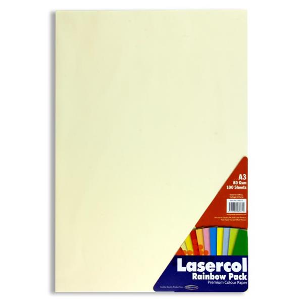 Lasercol A3 80gsm Colour Paper 100 Sheets - Rainbow