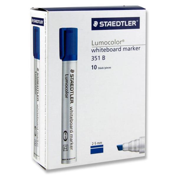 Staedtler Lumocolour Chisel Tip Whiteboard Marker - Box 10 Blue