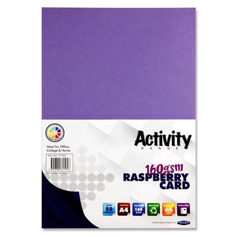 A4 Activity Card 50 Sheets 160gm - Raspberry