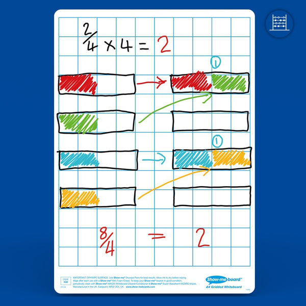 A4 Gridded Budget Whiteboards Class Pack 10