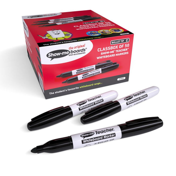 Show-me Teacher Whiteboard Markers Box 50 Black
