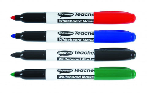Show-me Teacher Whiteboard Markers Assorted Wallet of 4