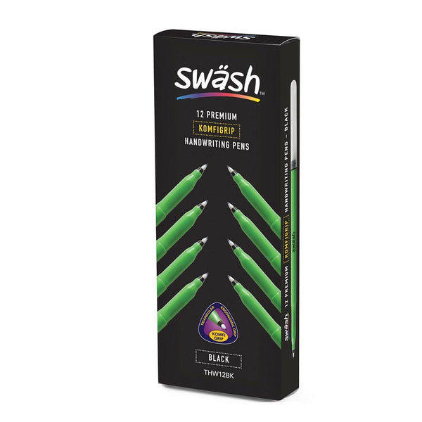 Swash Handwriting Pens Pack of 12 Black