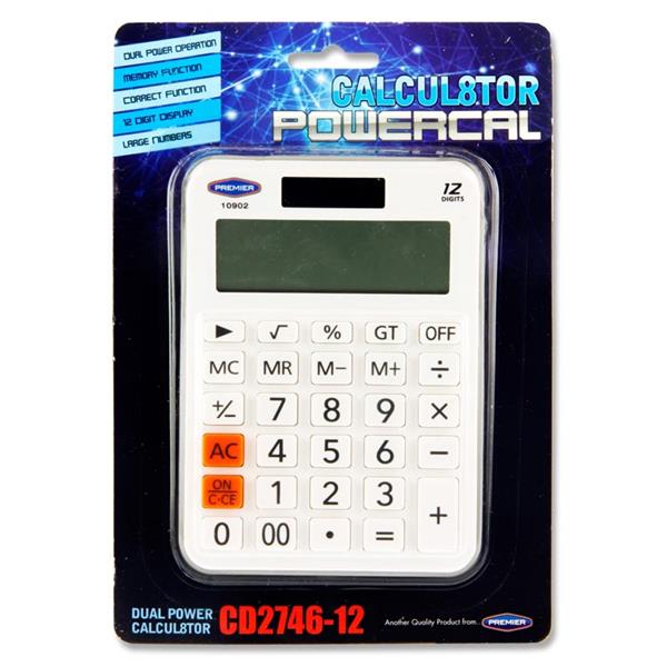 Cd Math Calculator Calcul8tor Cd-2746-12 12 Digit Calculator - White – SchoolQuip.ie