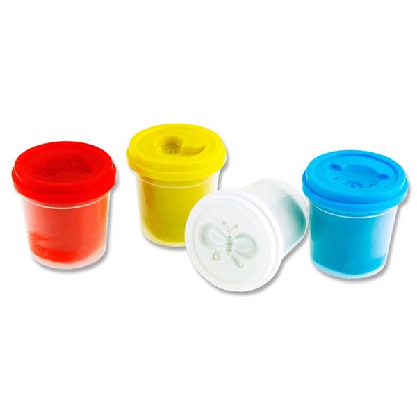 World of Colour Play Dough Pots With Mould Lid 4 x 140g