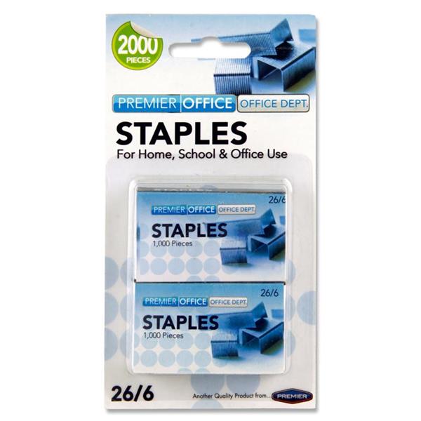 Premier Office Card 2 Boxes 1000 26/6 Staples