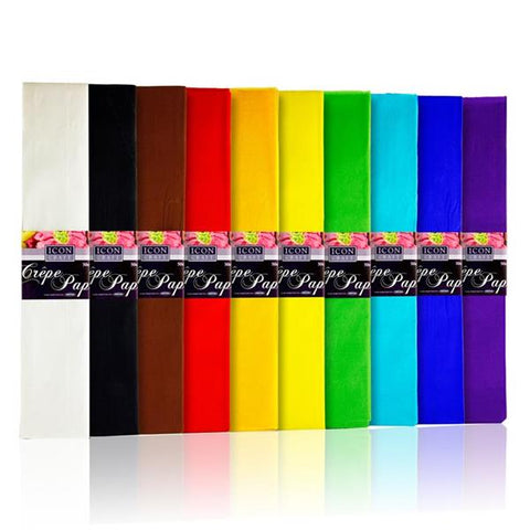 Assorted Colours Crepe Paper - 10 Pack
