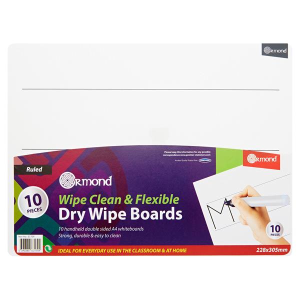 Ormond Dry Wipe Boards Set of 10 - Line
