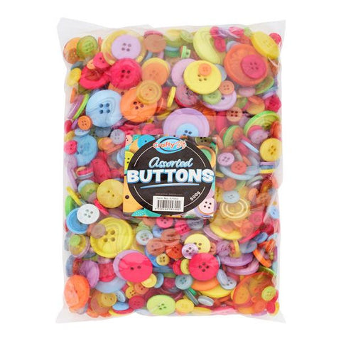 Buttons - Assorted Shapes & Sizes - 500g