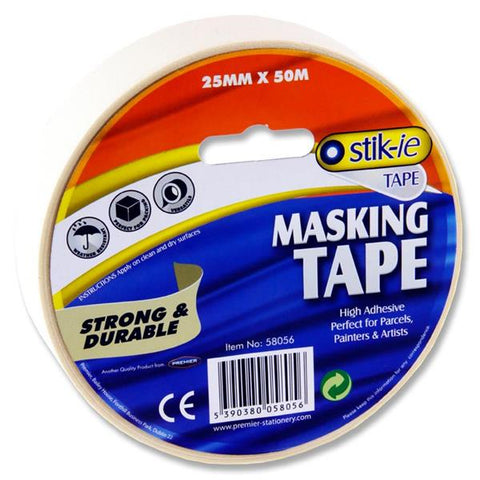 Stik-ie Roll Masking Tape - 50m x 25mm