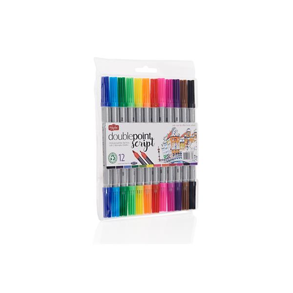 Pro:scribe Double Sided Thick/Thin Markers 12 Pack