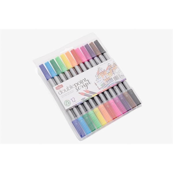 Pro:scribe Double Sided Thick/Thin Markers 12 Pack