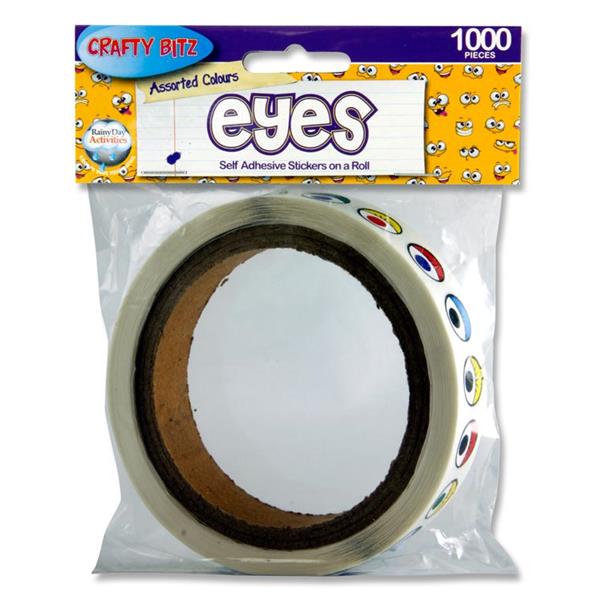 Eye Stickers - Assorted Colour 1000 Pack