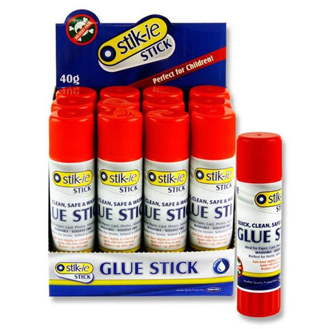 Stik-ie Glue Sticks Large - 40g 12 Pack