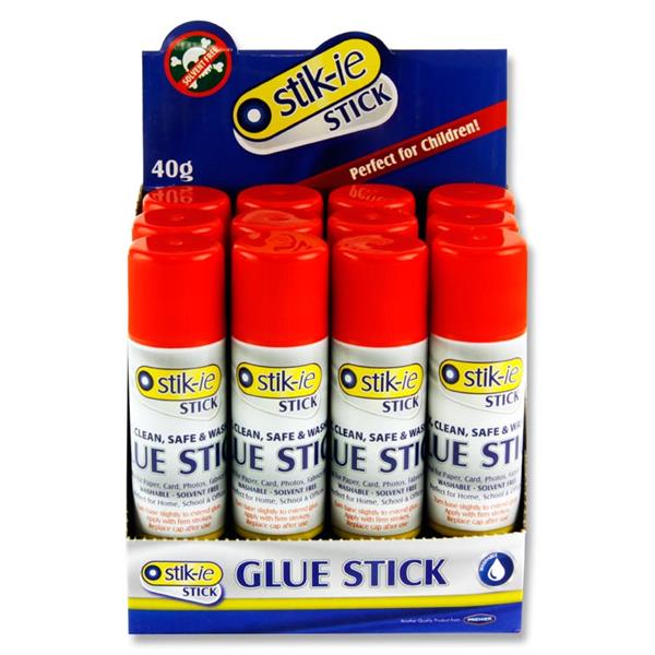 Stik-ie Glue Sticks Large - 40g 12 Pack
