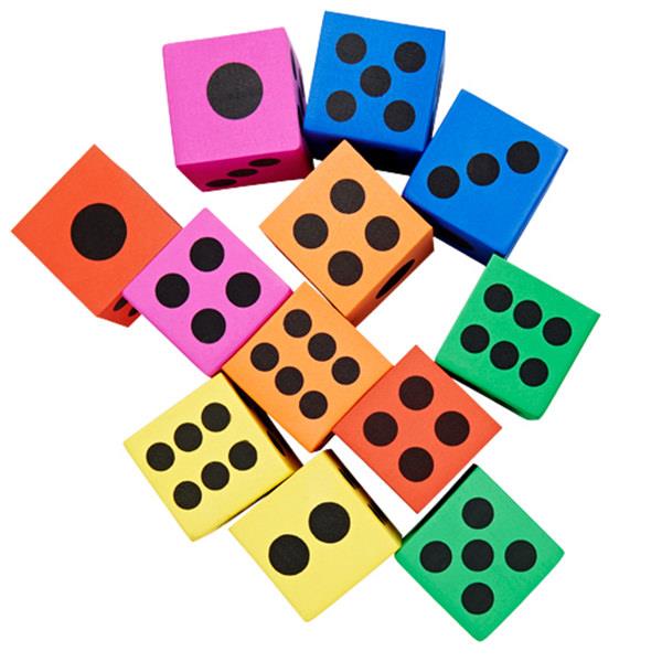 Clever Kidz EVA Foam Dice Pack 12