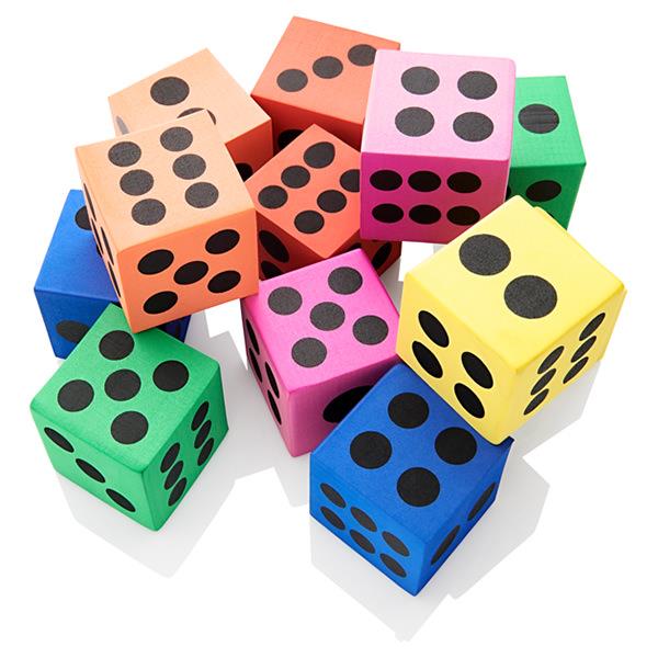 Clever Kidz EVA Foam Dice Pack 12