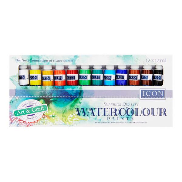Icon Watercolour Paints 12ml Box 12