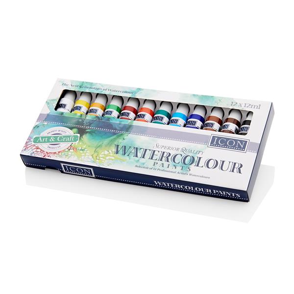 Icon Watercolour Paints 12ml Box 12