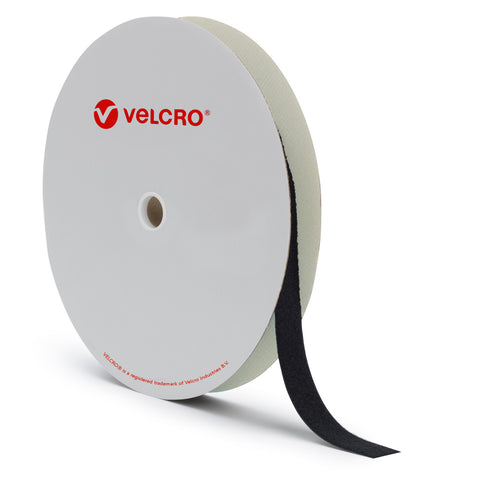 Velcro Strips - 25 Metres x 2 - Hard and Soft Set - Black