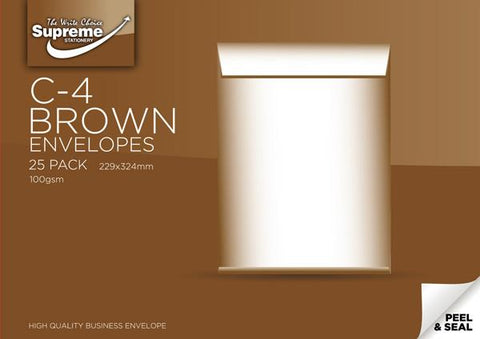 Supreme C4 Plain Brown/Buff Envelopes (Pack of 25)