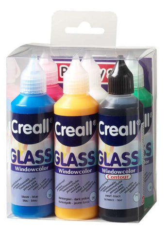 Creall Window Colour - Sticker Paint - Assorted Colours - Set of 6