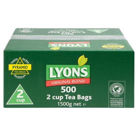 Lyons Original Blend Tea Bags - Box of 500 2 cup