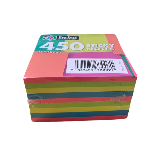 Sticky Notes Neon Colours 76mm x 76mm 450 Sheets