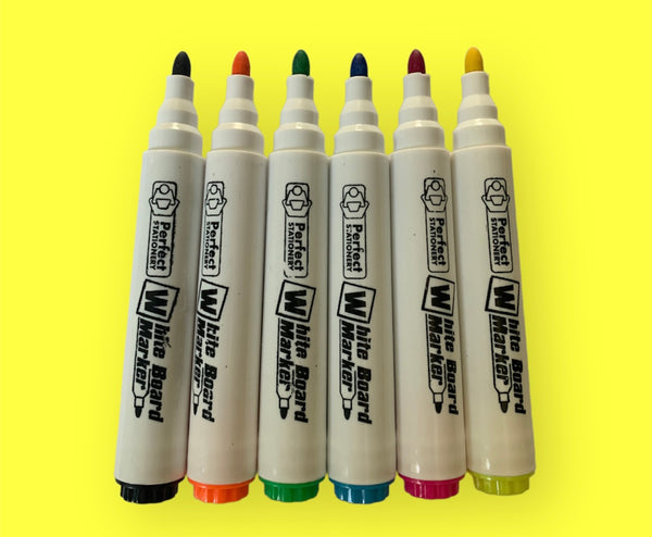 Perfect Whiteboard Markers - Bright Assorted 6 Pack