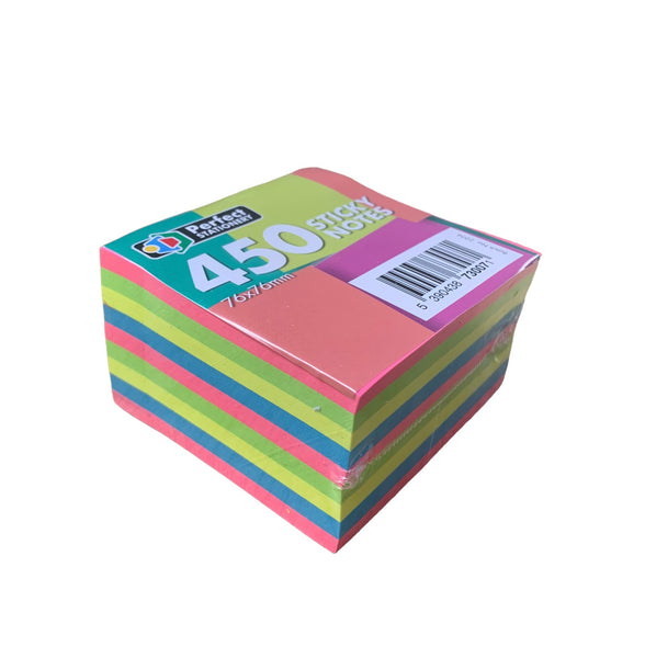 Sticky Notes Neon Colours 76mm x 76mm 450 Sheets