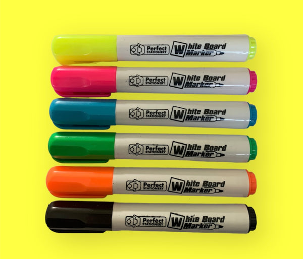 Perfect Whiteboard Markers - Bright Assorted 6 Pack