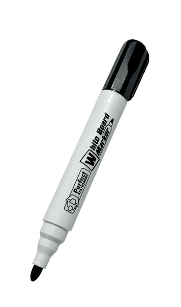 Perfect Whiteboard Markers Bullet Tip - Black Pack of 4