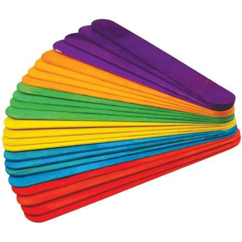 Jumbo Lollipop Sticks Assorted Colour 100 Pack
