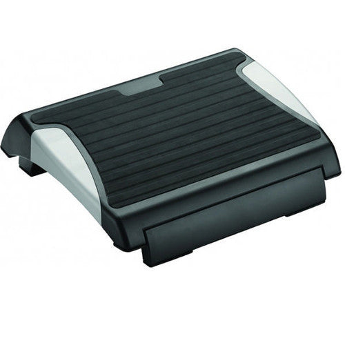 Q-Connect Black and Silver Rubber Foot Rest - Anti-Slip