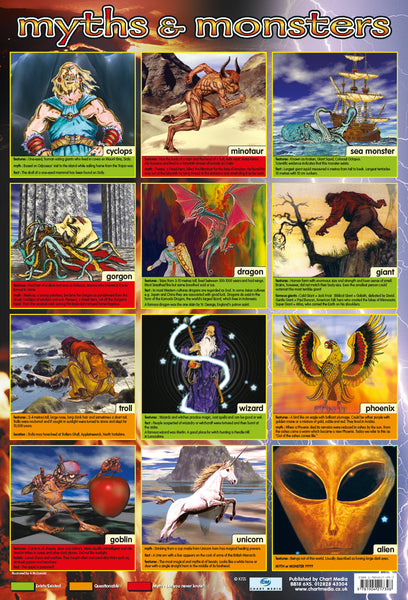 Poster 60cm x 40cm - Myths & Monsters