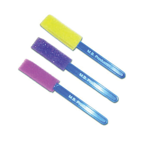 Foam Brushes Assorted Colours Narrow Set of 3