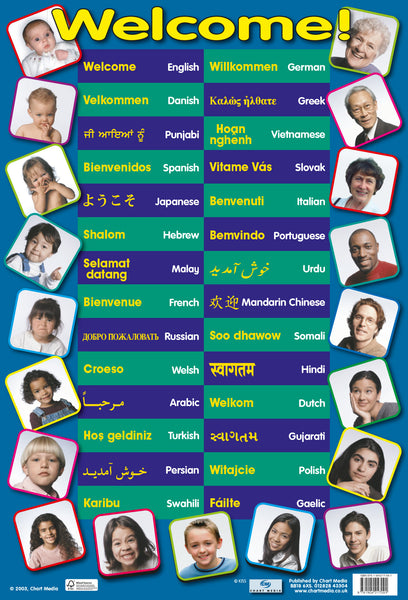 Poster 60cm x 40cm - Welcome in 28 Languages