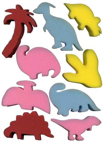 Foam Sponges - Dinosaur Shapes - Pack of 9