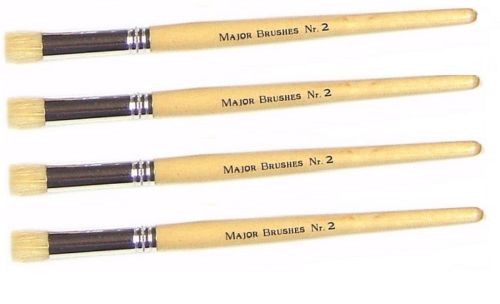 Hog Hair Stencil Brushes Size 2 - Pack of 10