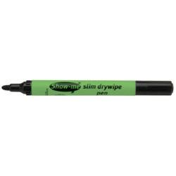 Show-me Pupils Slim Barrel Drywipe Pens Medium Tip Pack of 10 Black
