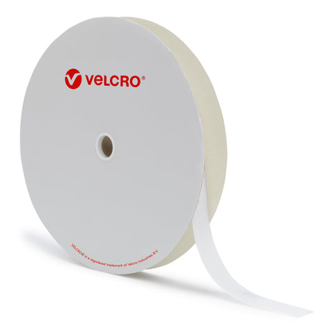 Velcro Strips - 25 Metres x 2 - Hard and Soft Set - White